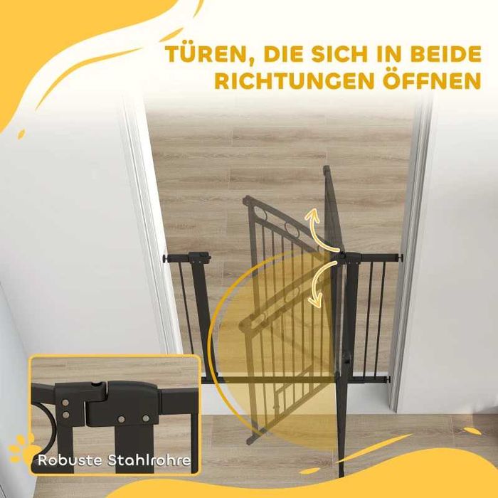 PawHut Врата за домашни любимци, 96 см, регулируема ширина 76-104 см