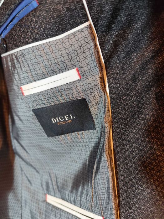 Sacou blazer casual 42 XL premium DIGEL lana moale de lux Marzotto gri