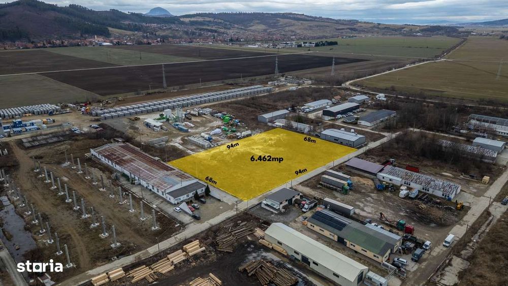 Teren 6500mp - Parcul Industrial Zărnești - Front 94m - Taxare inversă