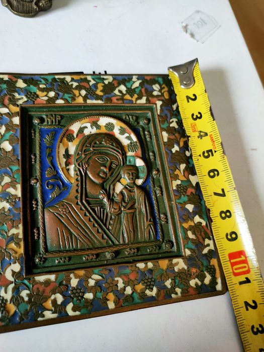 icoană metalică ortodoxă (de călătorie) a Maicii Domnului din Kazan (Kazanskaya