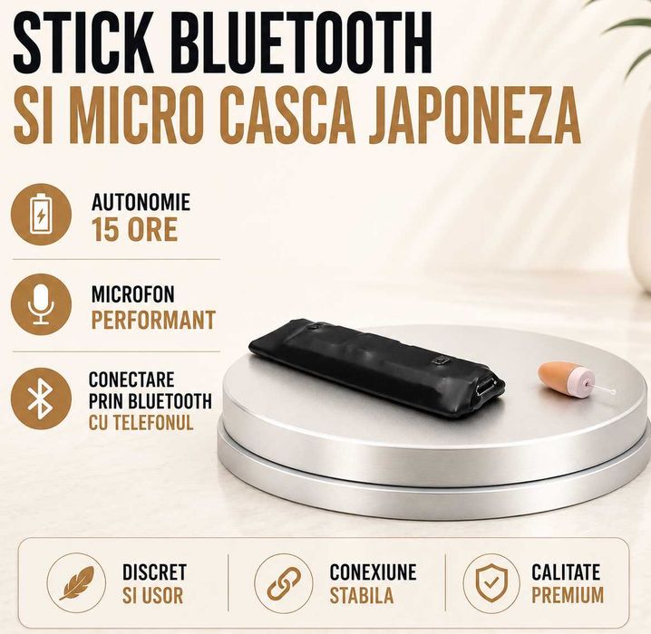 Casce de Copiat Stick Bluetooth de Copiat + Casca de Copiat MC-3500 Sistem Casca fara FIRE 15 ore autonomie