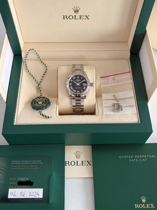 Rolex Lady Datejust 31MM Black Roman Dial Oyster