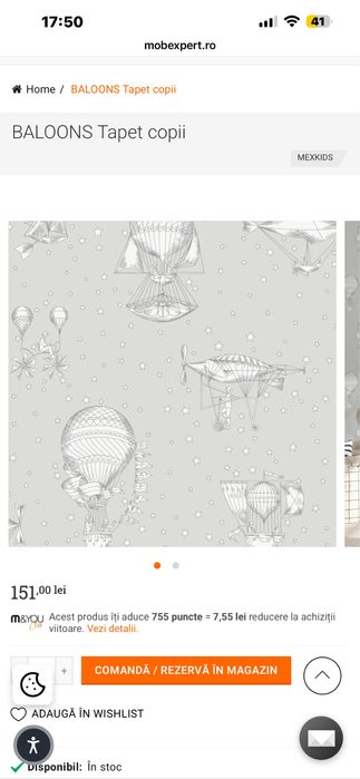 Tapet  baloane cu aer mobexpert