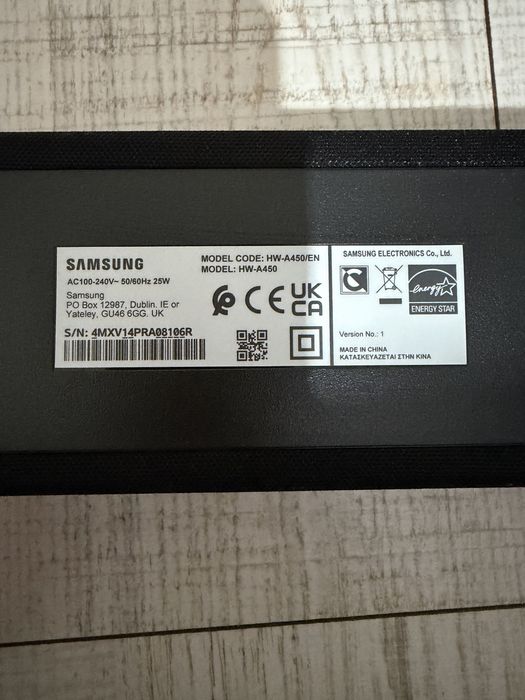 Samsung Soundbar HW-A450 2.1 + Subwoofer Wireless 300W