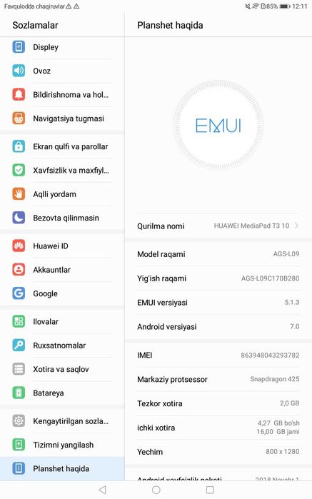 Huawei tab t3 planshet
