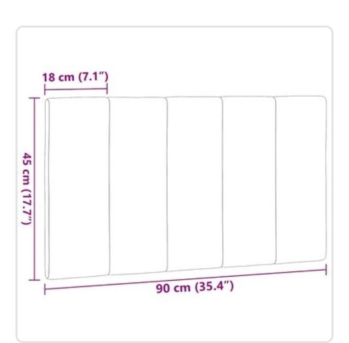 Pernă tăblie de pat, Hanko, gri deschis, 90 cm, material textil