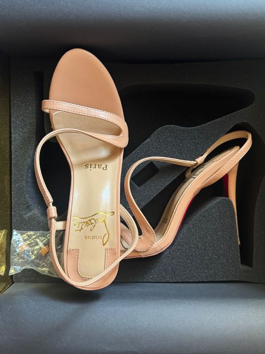 НОВИ Бежови естествена КОЖА,  дамски токчета -36!