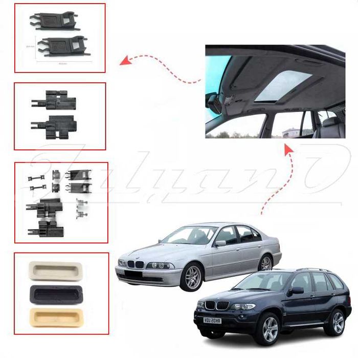Резервни части водачи плъзгачи за шибидах (люк) за BMW 5 E39 + X5 E53