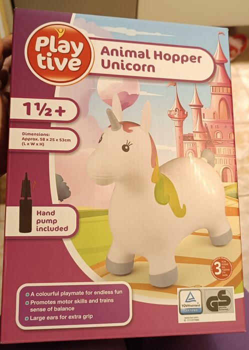 Jucarie gonfabila de sarit pentru copii, model unicorn