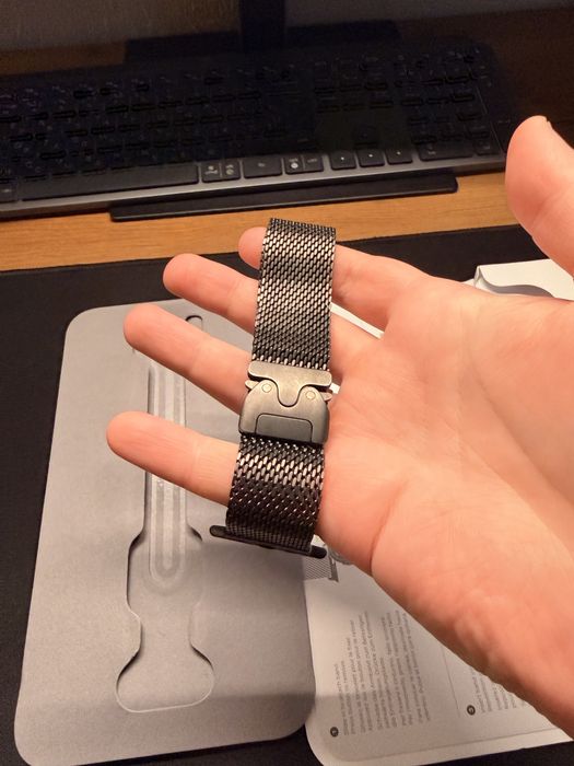 Оригинальный ремешок Apple watch Ultra 2 black titanium milanese loop