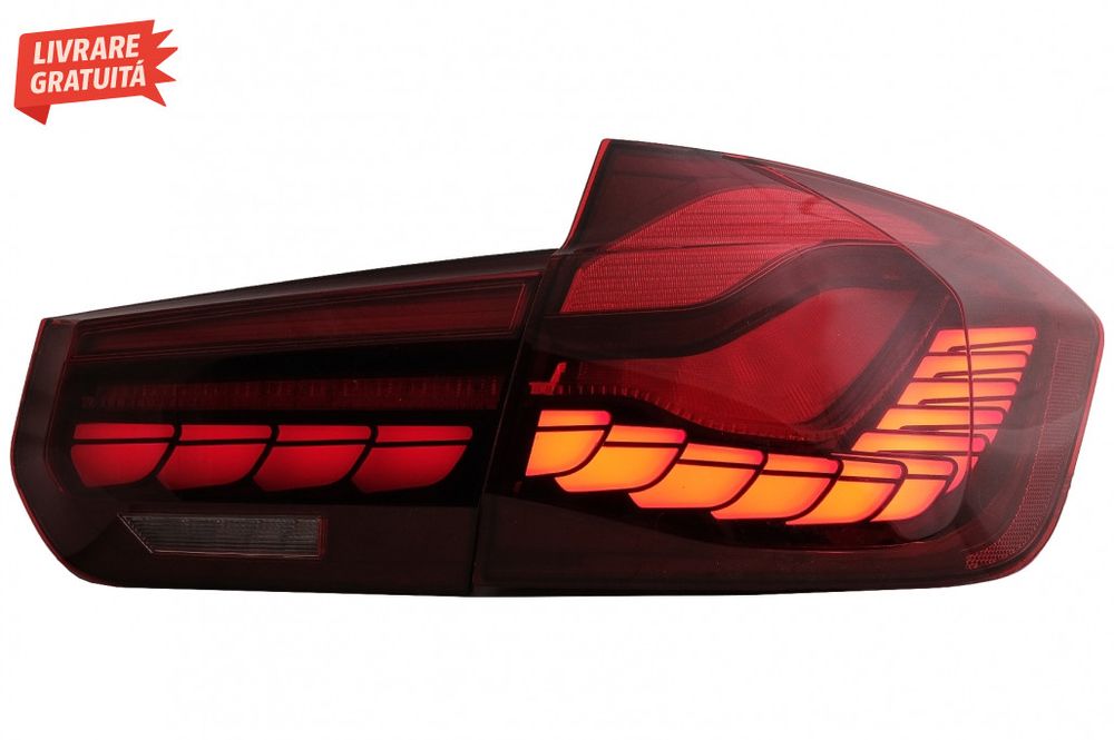 Stopuri OLED BMW Seria 3 F30 (2011-2019) F35 F80 Rosu Clar M4 Design c
