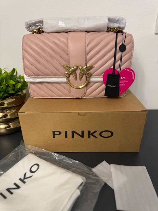 Geanta Pinko Love Classic Chevron - piele naturala