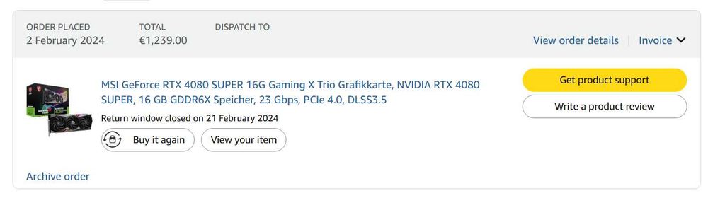 Placa video RTX 4080 Super MSI Gaming X Trio 16GB
