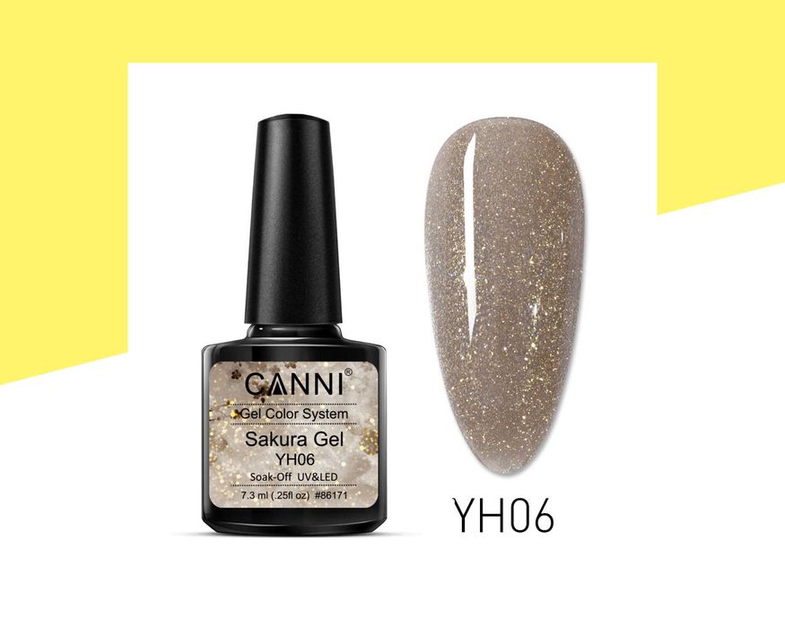 Професионален UV/LED брокатен гел лак CANNI, натурални цветове