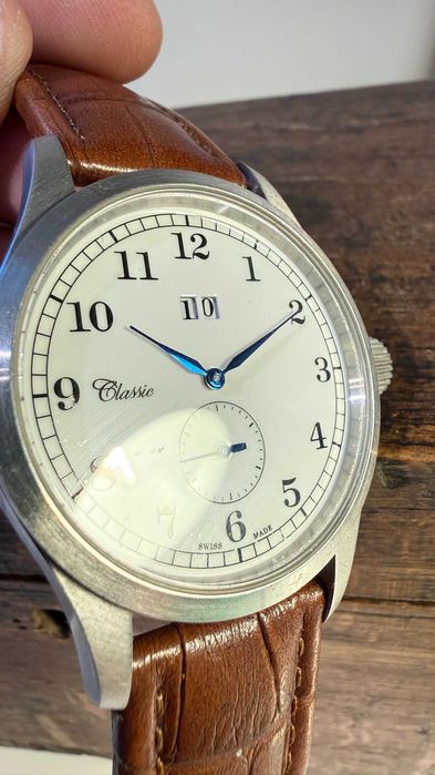 Ceas Classic calendar aviator quartz 42mm Swiss made militar