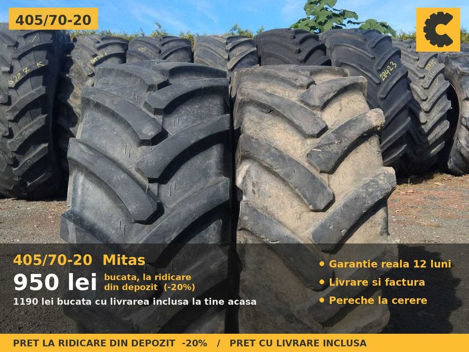 Cauciucuri Anvelope 405/70-20 405/70 20 405/70R20 16/70-20 4057020 Mitas Incarcator Buldo si Industrial SH Second Hand REDUCERE Oferta Pret Bun Ocazie