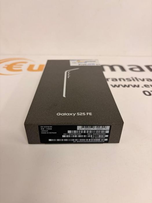 Telefon Samsung S25 FE, Dual SIM, 8GB RAM, 128GB, 5G, Jetblack, -T-