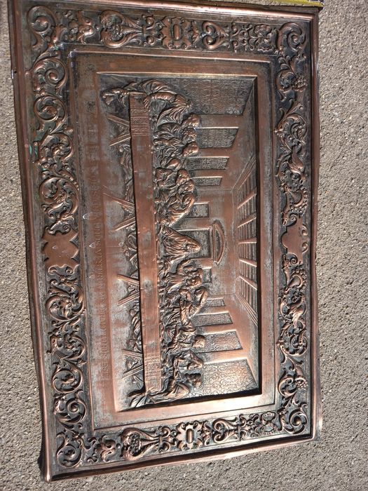 Icoana veche pe tabla "Cina cea de taina"