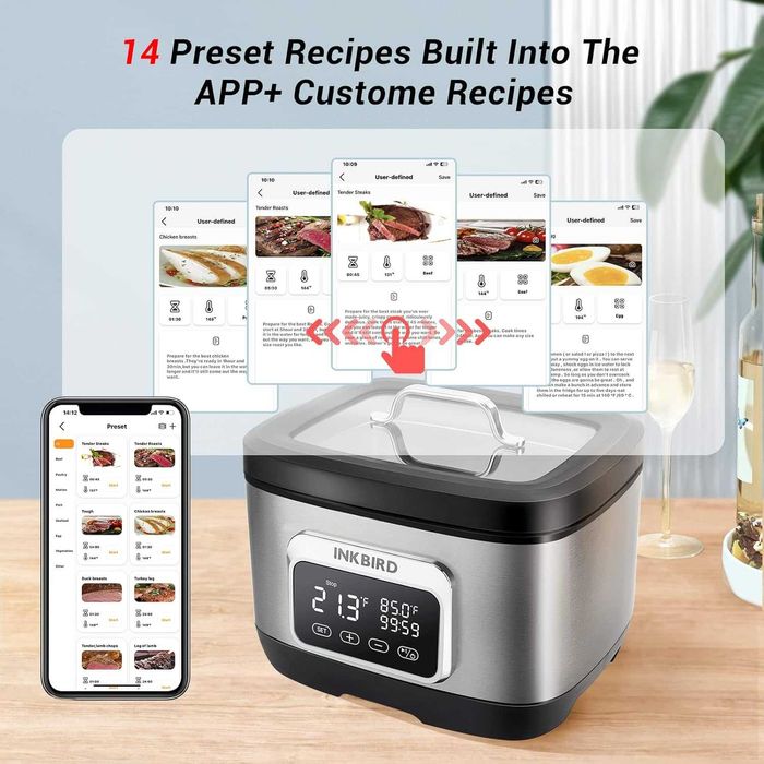 Уред за бавно готвене/Су вид готвене Inkbird 500 W,Гаранция