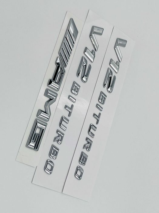 Set embleme compatibile Mercedes V12 biturbo AMG crom