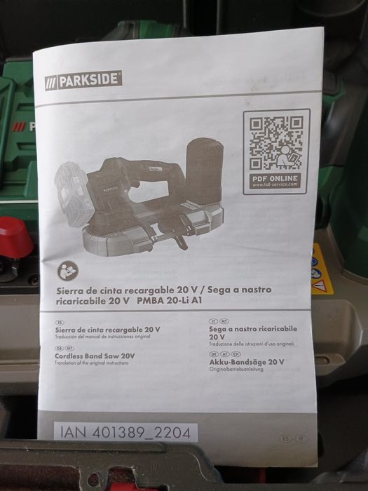 Fierăstrău cu bandă Parkside cu baterie