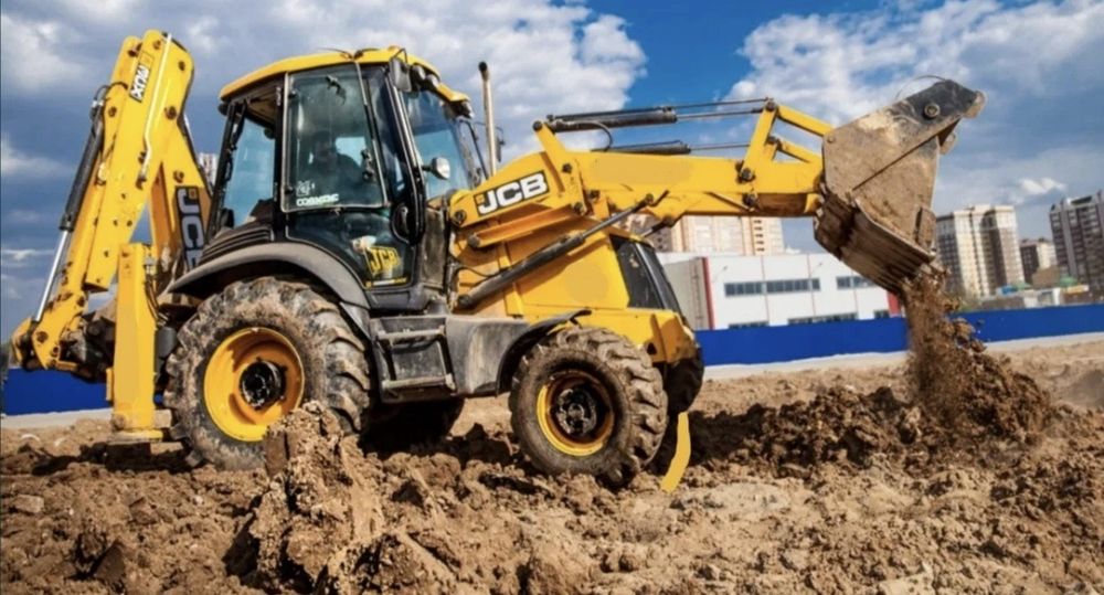 Экскаватор погрузчик ЖСБ Услуги Аренда Рачок JCB