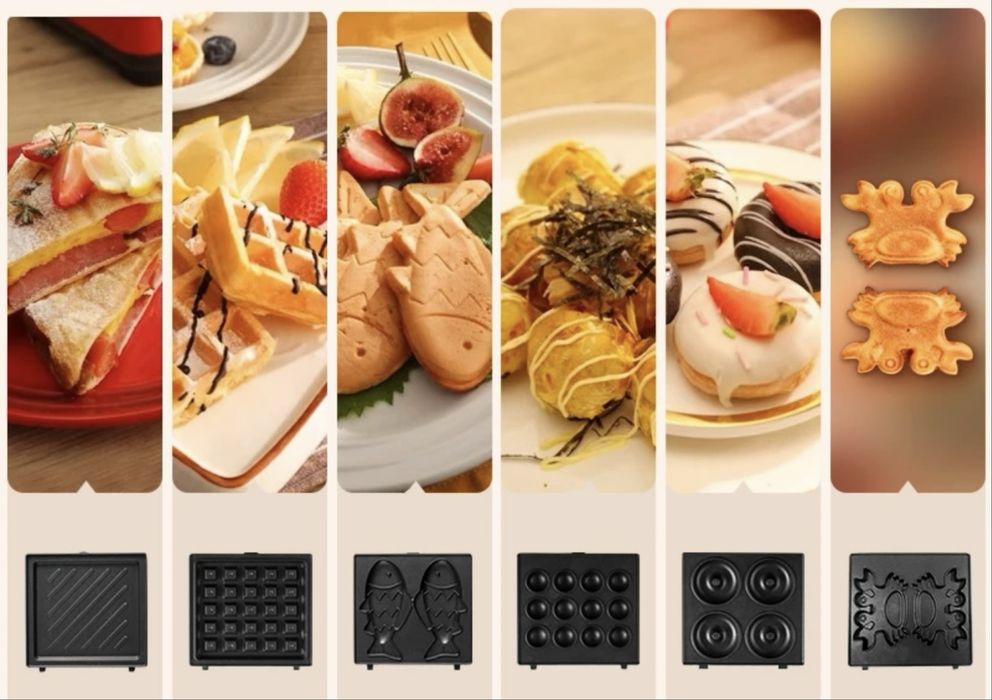 Вафельница красного цвета