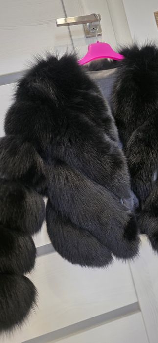 Blana naturala neagra Full blana Noua Mâneci detasabile