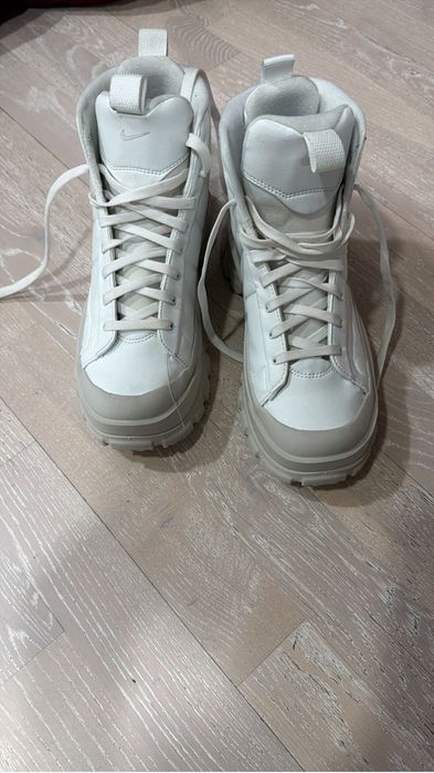 Ghete dama,piele naturala,albe,Nike