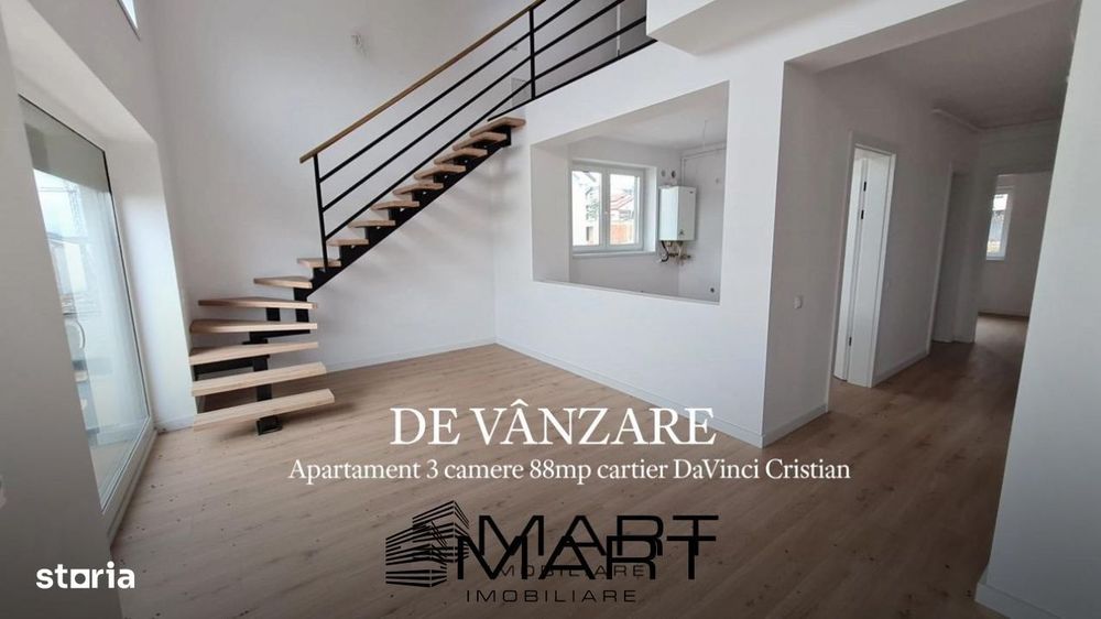 Apartament 3 camere 88mp etaj 2 cartier DaVinci