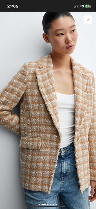 Пиджак Mango из ткани Твида