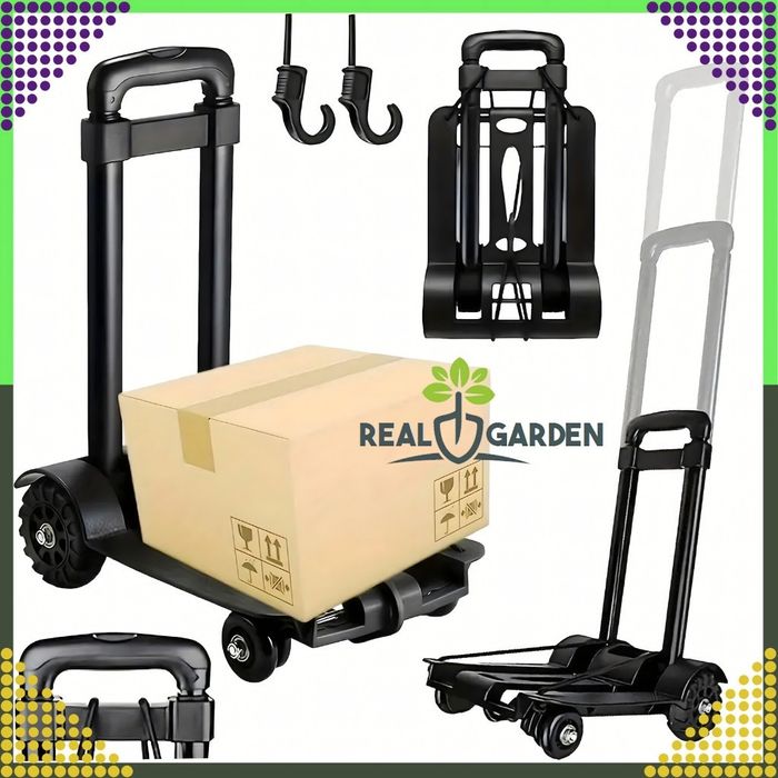 Сгъваема транспортна количка+ 2  бънджи въжета с кука