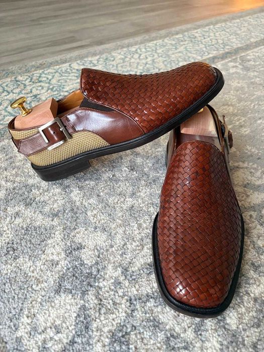 Pantofi Mezlan piele impletita