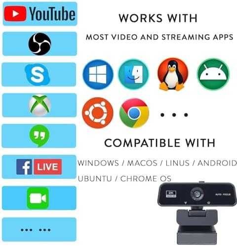 Нова 2K QHD Уеб камера с микрофон автофокус капак за поверителност за Zoom Skype