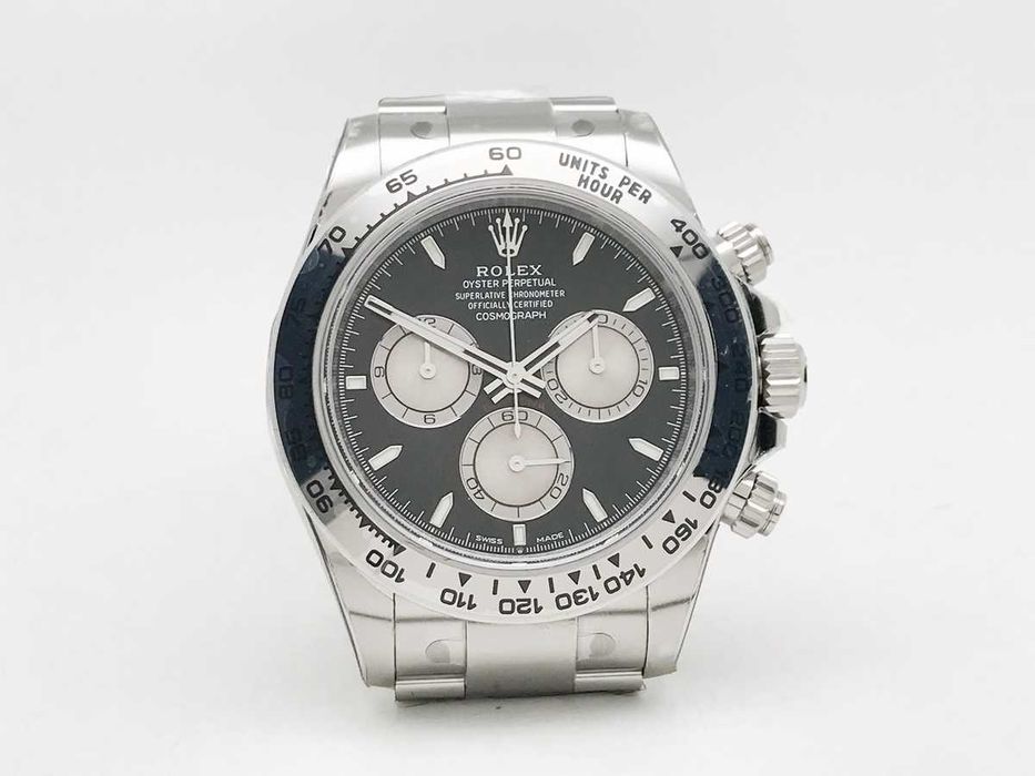 Rolex Daytona 126509 40mm – черен циферблат / сребристи суб-циферблати – реални снимки