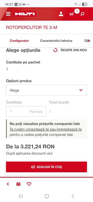 Hilti TE  3 M Ciocan Rotopercutor SDS-Plus Nou 2025