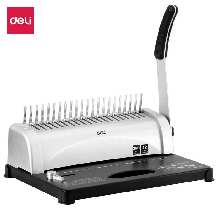 Машина для переплета, сш 350 листов, ф.А4 (cеребряный) Deli 3870