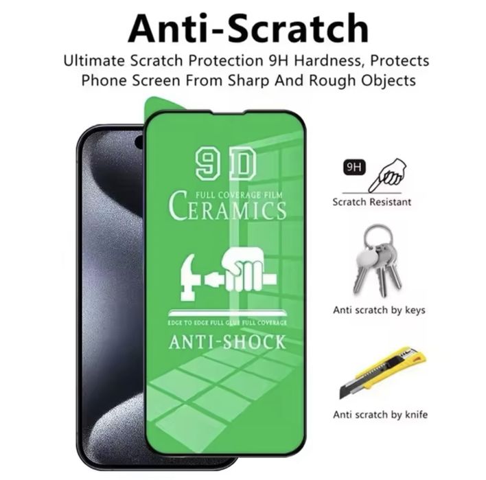  Стъклен/керамичен протектор за дисплей и камери за IPhone 16,15,14,1