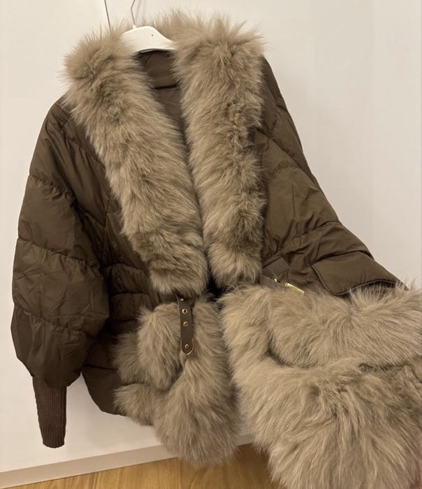 Geacă blană naturală 100% și umplutură din puf