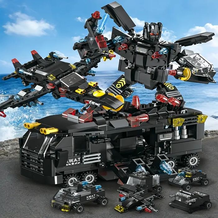 Конструктор аналог LEGO. Самолёт робот машина