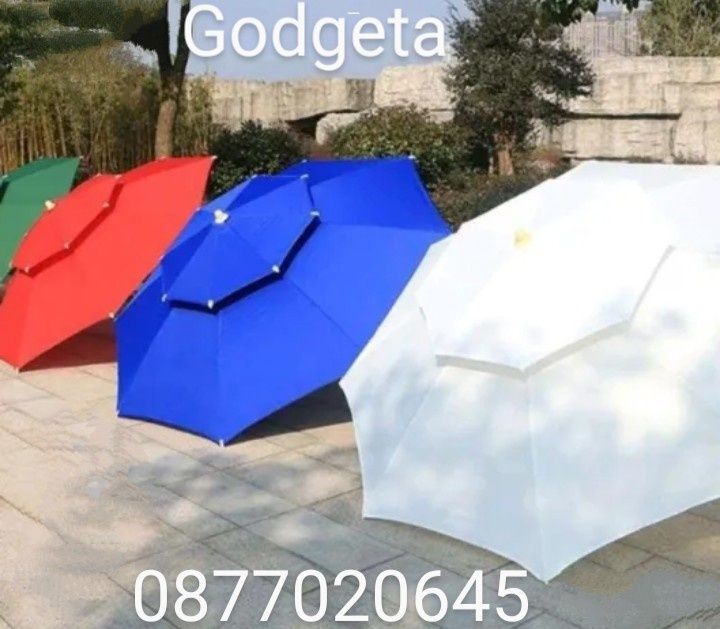 ВЕТРОУСТОЙЧИВ ДВОЕН Покрив Градински или плажен чадър зелен и др.цвето