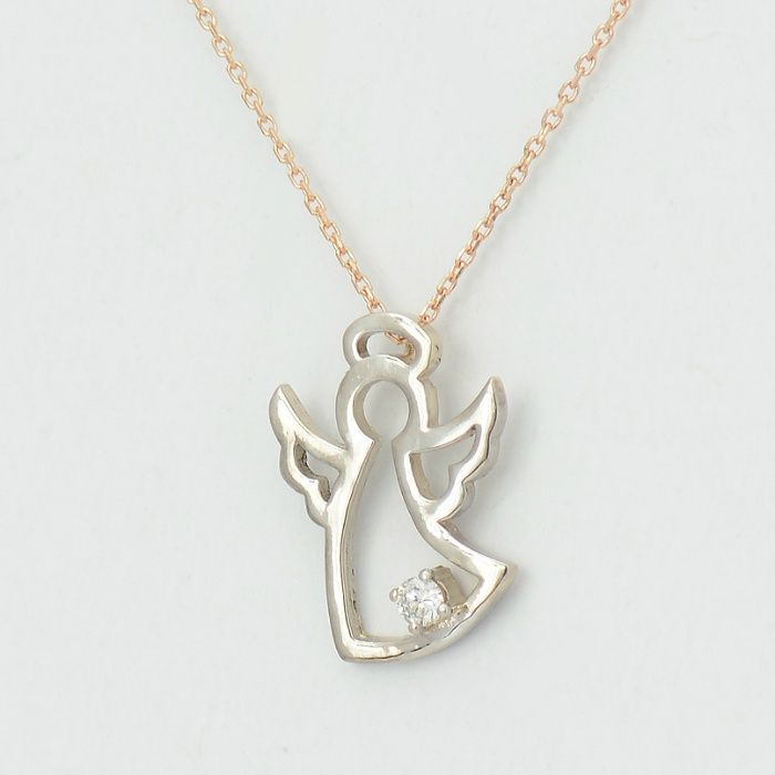 Lant cu ingeras aur roz/alb 18k cod 7616,7613..7880...7887...7903..