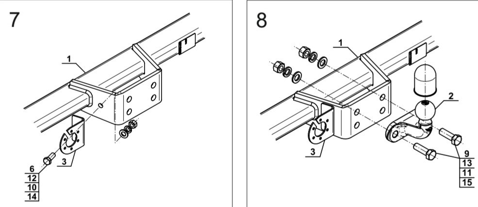 Carlig Remorcare Crafter 2017 - 2026 Cârlige PENTRU BARĂ SPATE SIMPLĂ