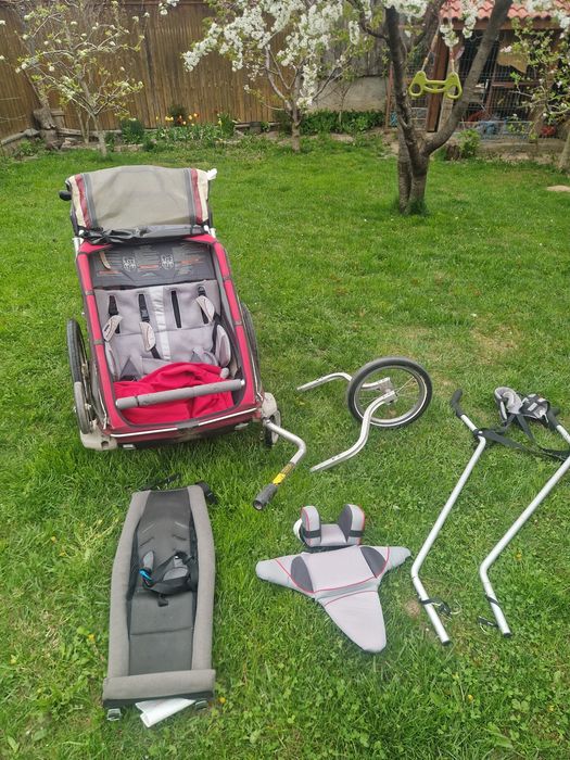 Set complet Thule Chariot CX 2 (Dublu) – Multisport + Kit Hiking + Sling & Supporter