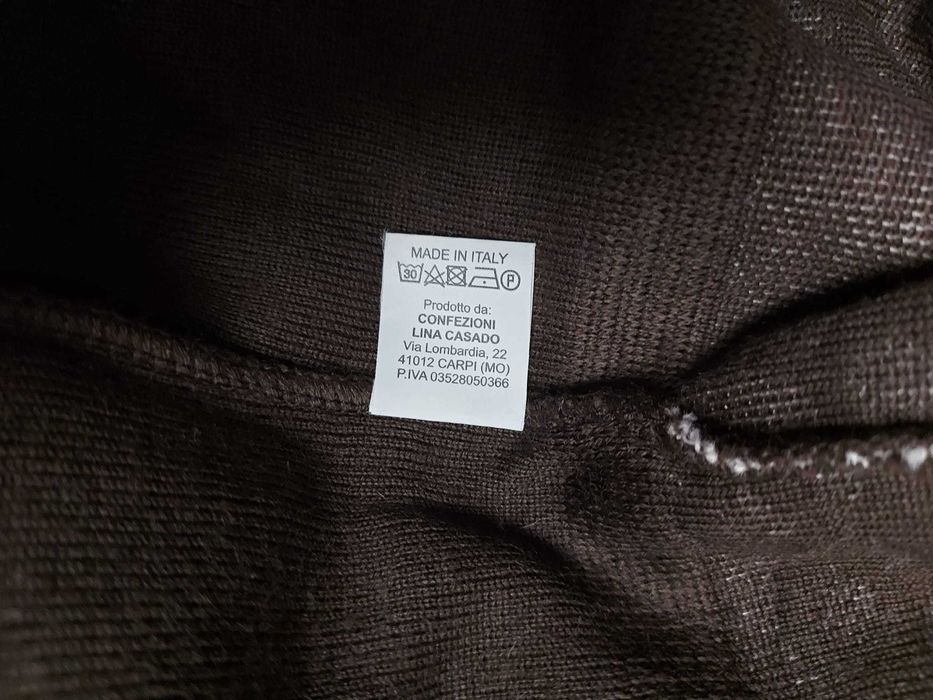 Cardigan lung, Lina Casadio, lână Merino, mărimea XXL, maro