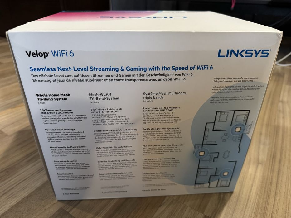 Mesh система Linksys Velop AX4200 (MX12600) WiFi 6 - 3 броя, Tri-Band