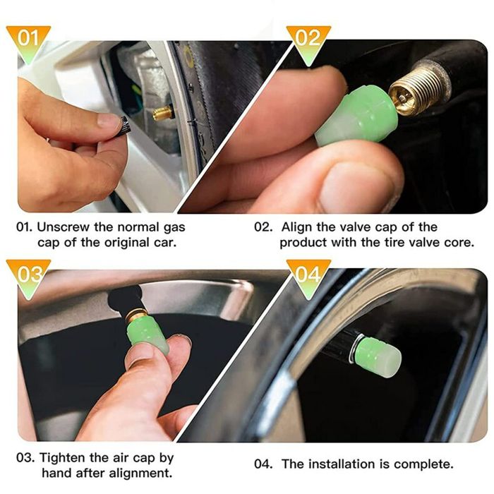 Светещи капачки за вентили на коли, мотори и колела