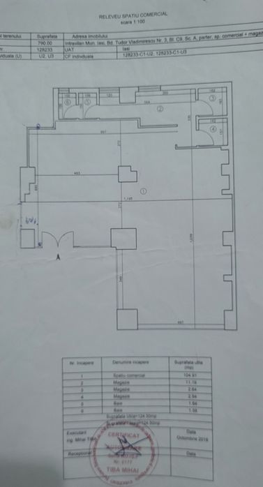 Spațiul  comercial de închiriat