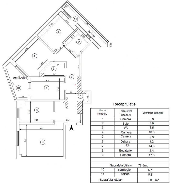 Apartament decomandat cu 4 camere Dacia, Iași - Persoană fizică