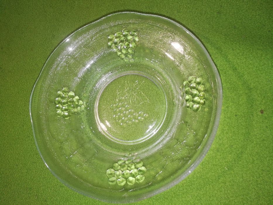 Ретро стъклена купа за плодове, фруктиера